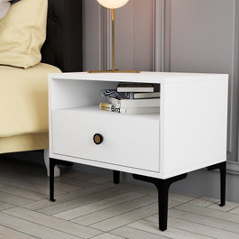 Hanah Home Lizbon 535 Mesilla de Noche Blanca